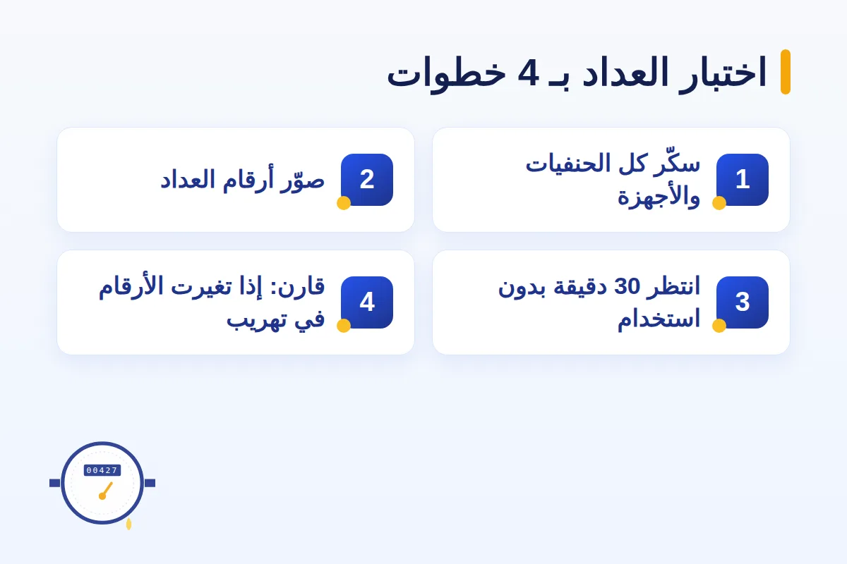 خطوات فحص عداد الماي لاكتشاف التهريب المخفي